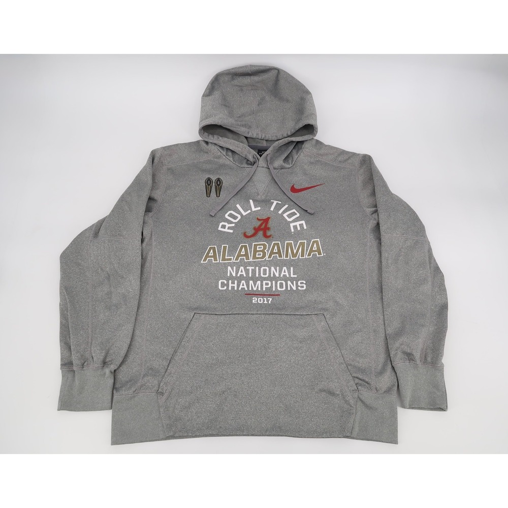 Alabama Crimson Roll Tide Nike Dri Fit Hoodie Mens Large 2017 National Champions